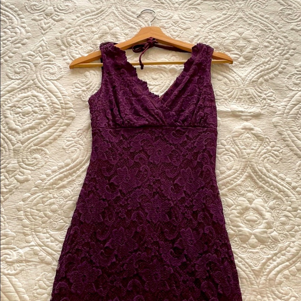 Plum Midi Lace Dress